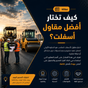 كيف تختار أفضل مقاول أسفلت